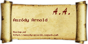 Aszódy Arnold névjegykártya