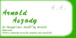 arnold aszody business card